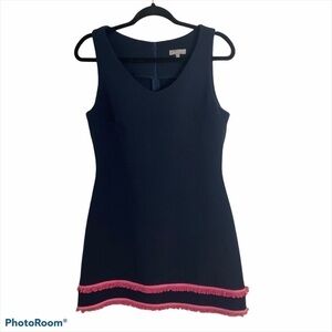 Ellie Kai Fringe A-line Dress Sz 8 Blue Pink Women